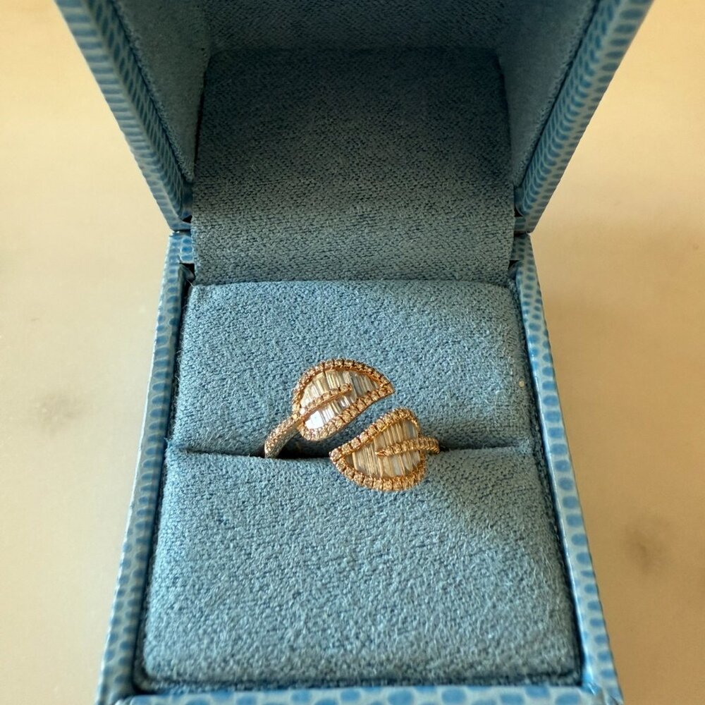 Anita Ko Small Leaf Ring - Rose Gold Size 6